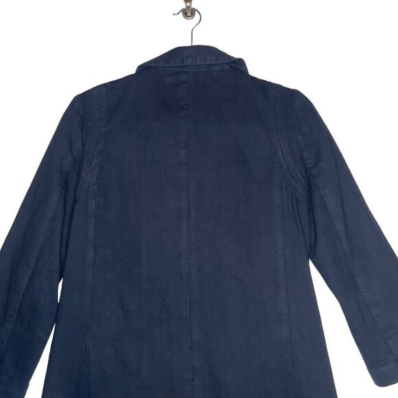 J. Crew Classic Twill Chino Coat Double Breasted 0 navy blue - Picture 8 of 16